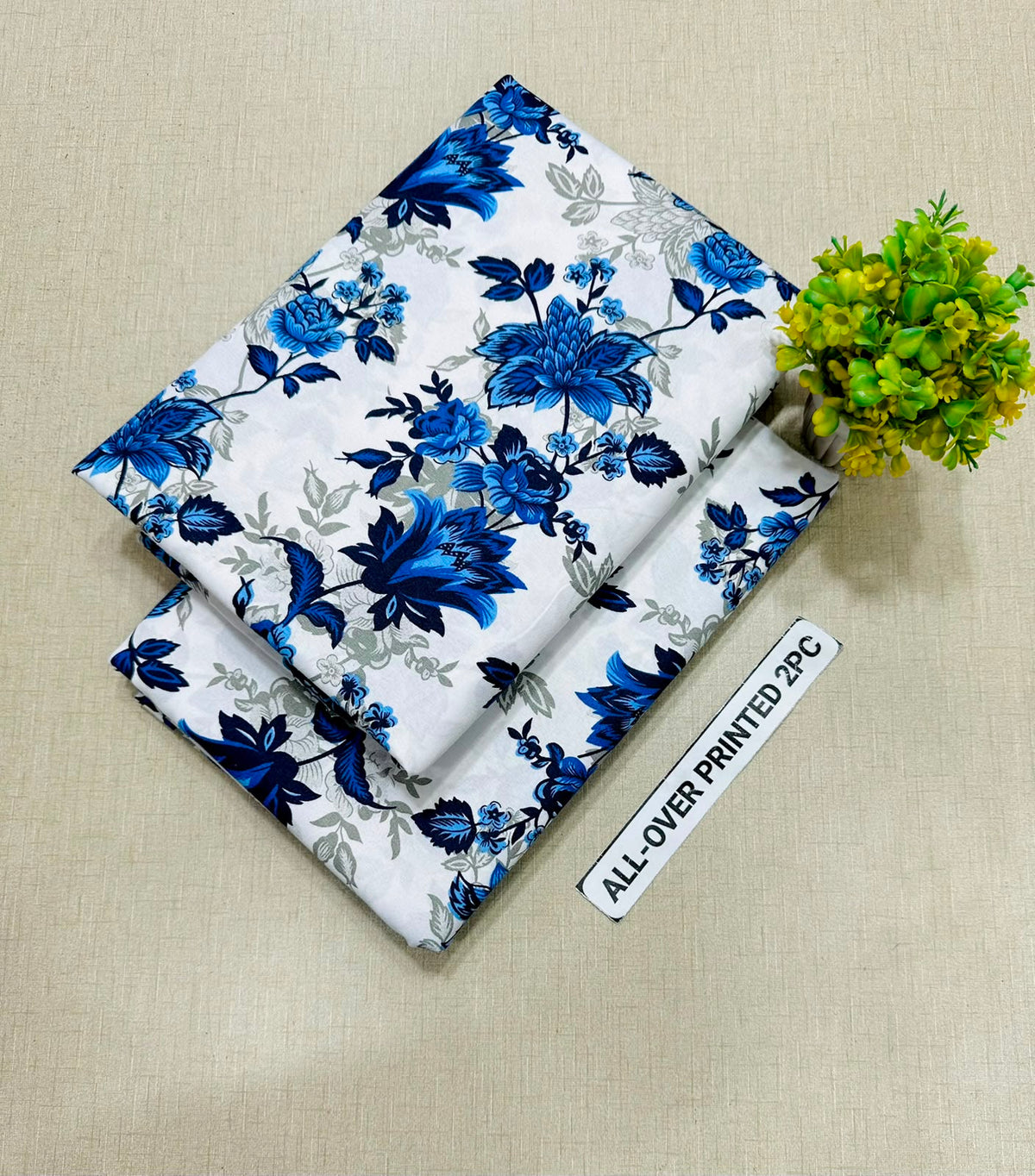 PRINTED FLORAL POLO COTTON 2PC FOR MIDSUMMER SALE UNSTITCHED DRESS
