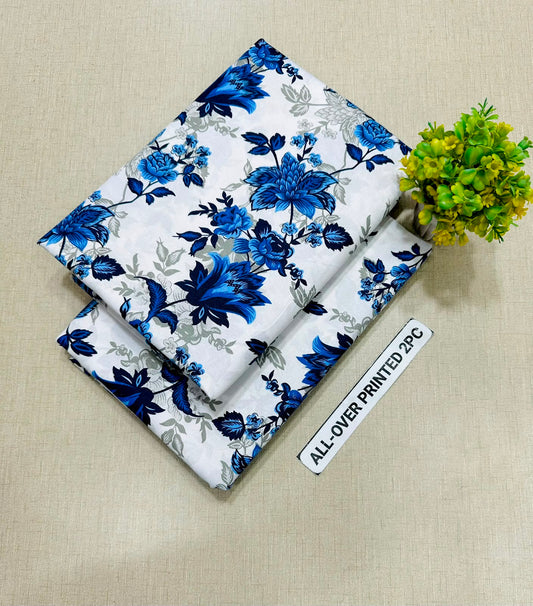 PRINTED FLORAL POLO COTTON 2PC FOR MIDSUMMER SALE UNSTITCHED DRESS