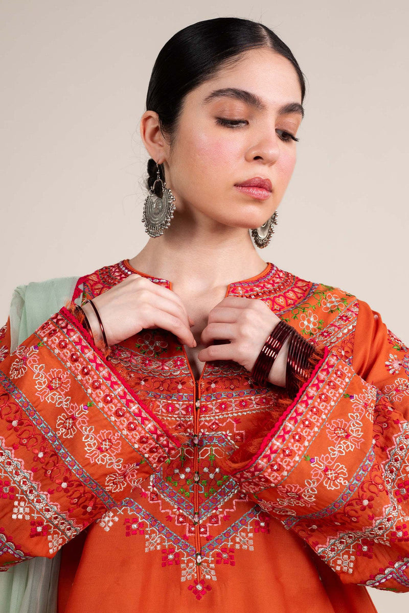 Premium Lawn 3pc Heavy Embroidery with printed Monar Shawl
