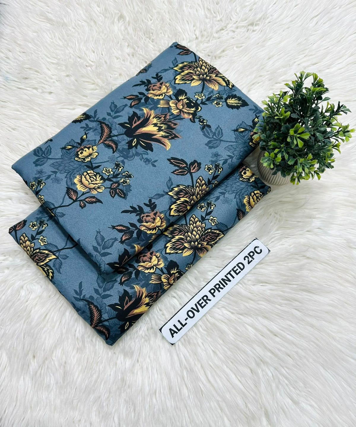 PRINTED FLORAL POLO COTTON 2PC FOR MIDSUMMER SALE UNSTITCHED DRESS