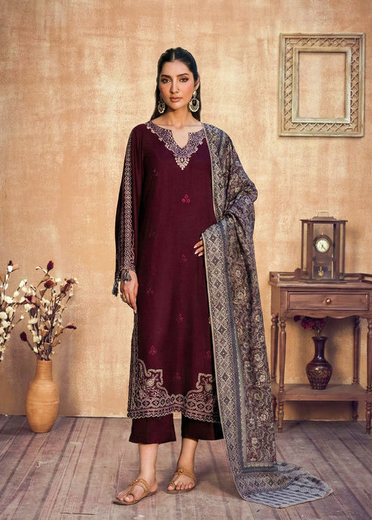 Premium Lawn 3pc Heavy Embroidery with printed Monar Shawl