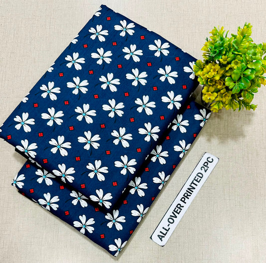 PRINTED FLORAL POLO COTTON 2PC FOR MIDSUMMER SALE UNSTITCHED DRESS