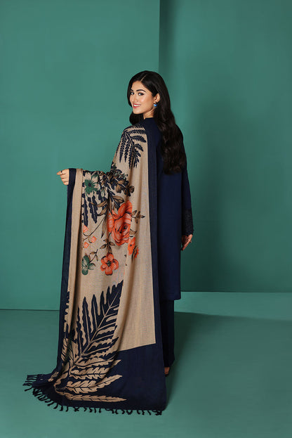 Premium Lawn 3pc Heavy Embroidery with printed Monar Shawl