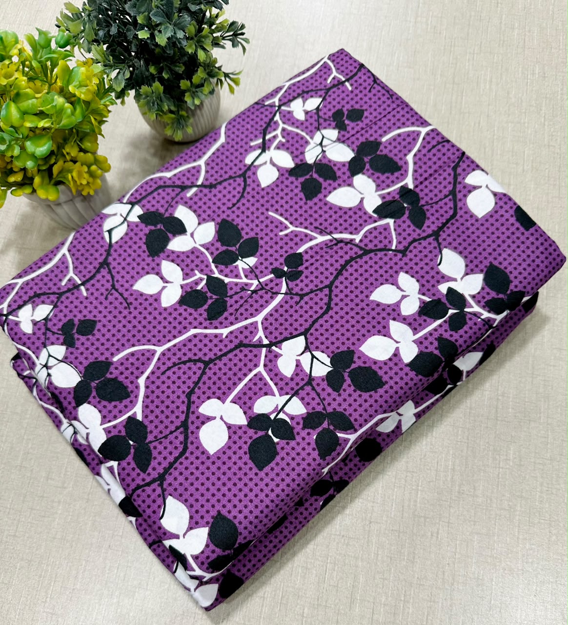 PRINTED FLORAL POLO COTTON 2PC FOR MIDSUMMER SALE UNSTITCHED DRESS