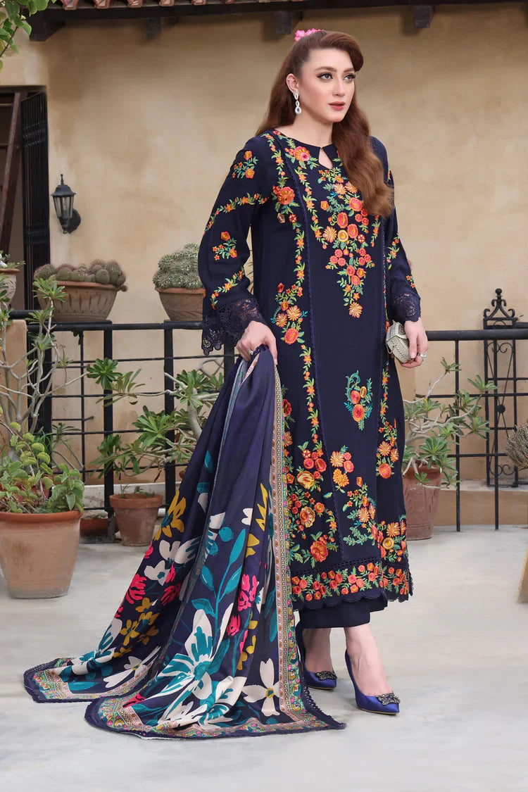 Premium Lawn 3pc Heavy Embroidery with printed Monar Shawl