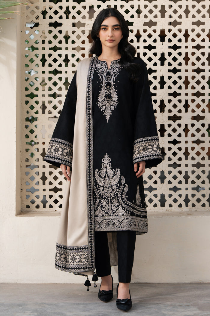 Premium Lawn 3pc Heavy Embroidery with printed Monar Shawl