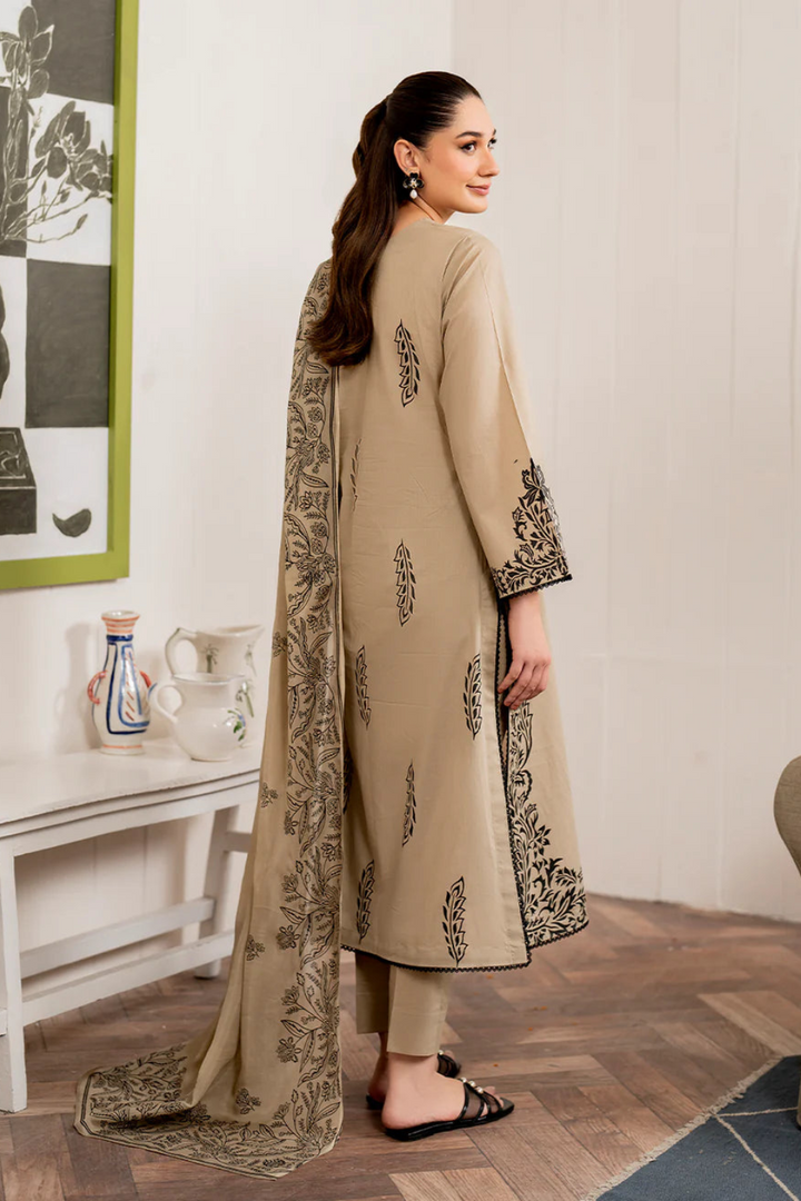 Premium Lawn 3pc Heavy Embroidery with printed Monar Shawl