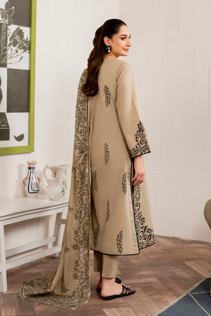 Premium Lawn 3pc Heavy Embroidery with printed Monar Shawl