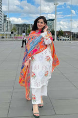Premium Lawn 3pc Heavy Embroidery with printed Monar Shawl
