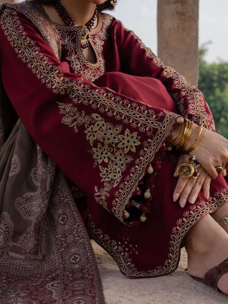 Premium Lawn 3pc Heavy Embroidery with printed Monar Shawl