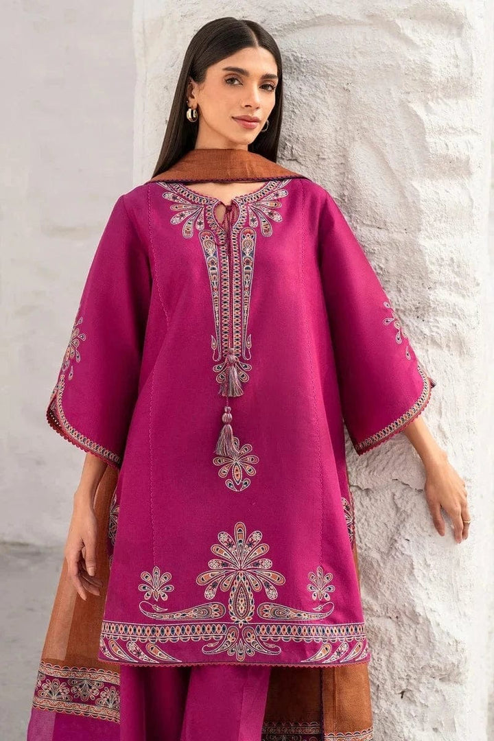 Premium Lawn 3pc Embroidery with printed Monar Shawl