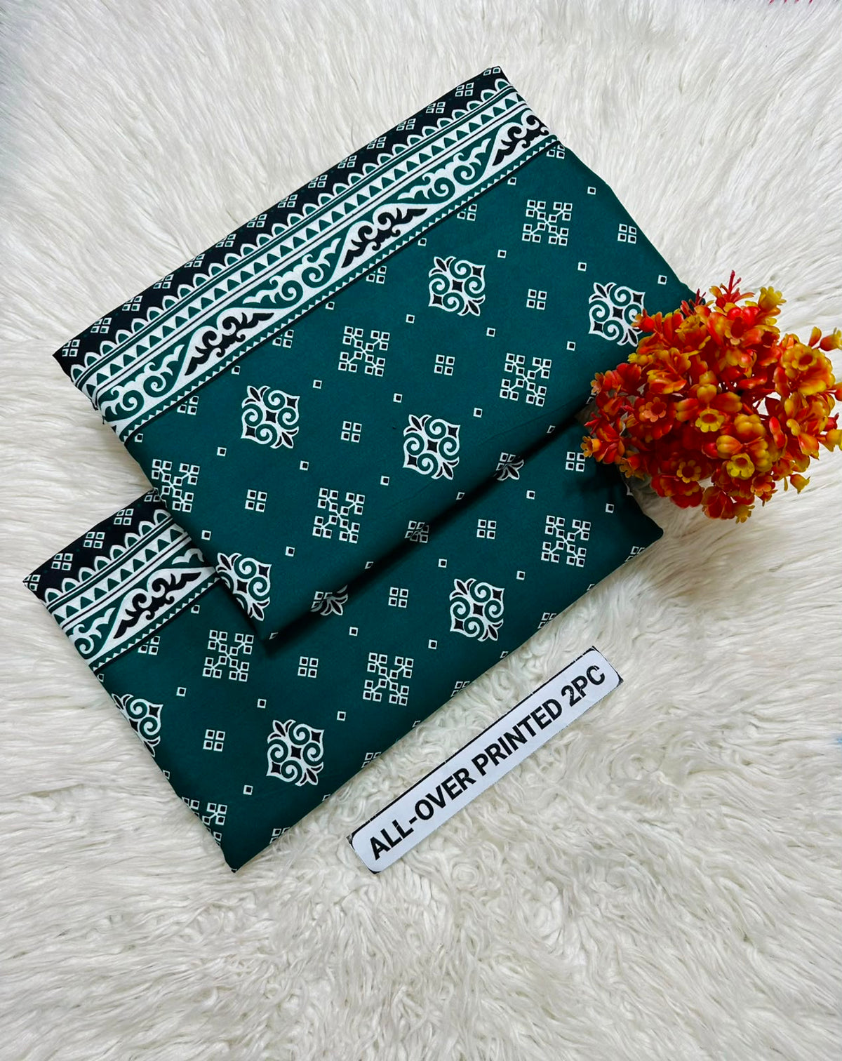 PRINTED FLORAL POLO COTTON 2PC FOR MIDSUMMER SALE UNSTITCHED DRESS