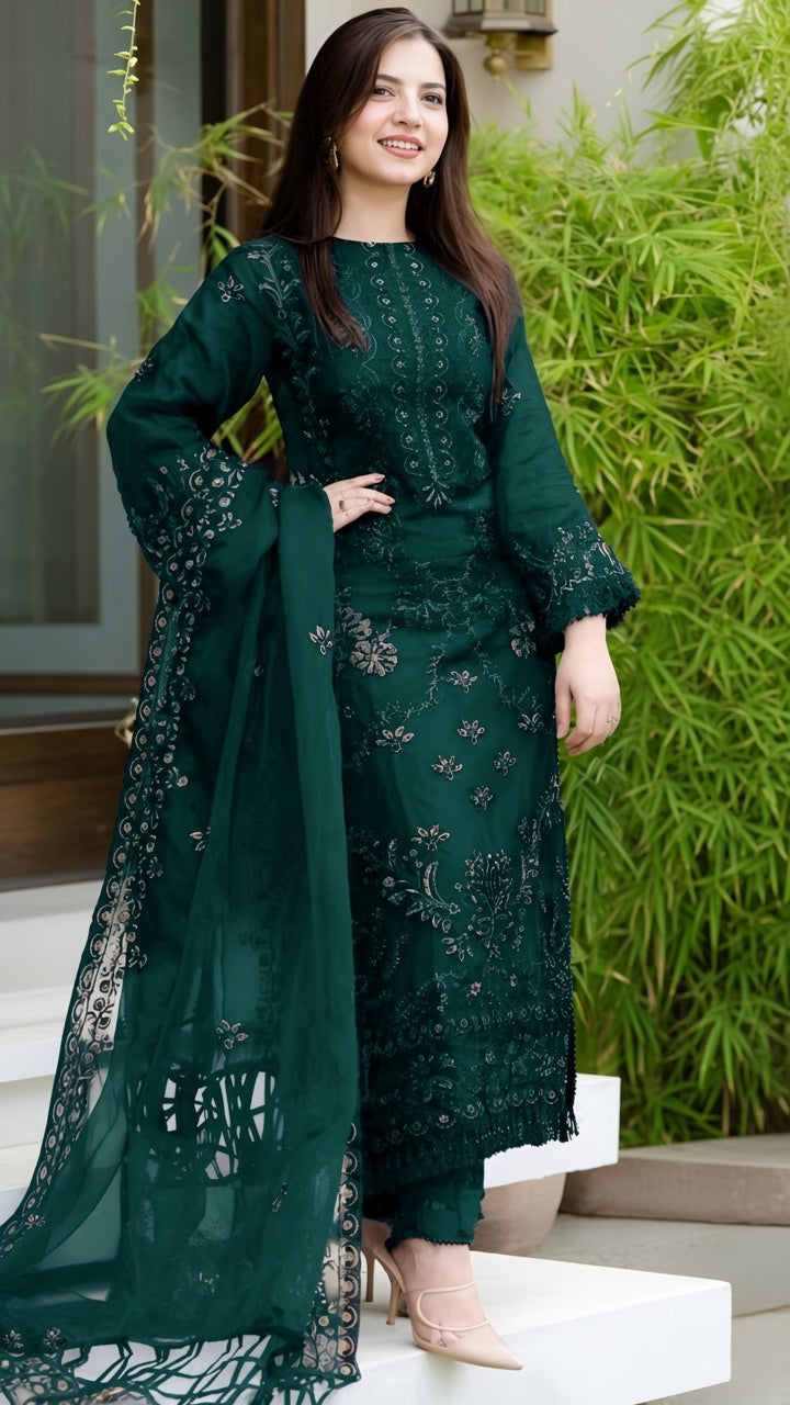 DANANEER WINTER HEAVY 3PC EMBROIDERY GREEN IR-/4