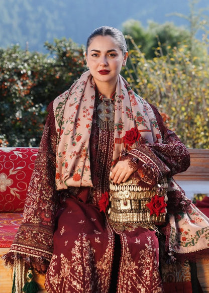 Premium Lawn 3pc Heavy Embroidery with printed Monar Shawl